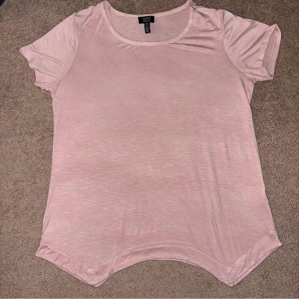 Jones New York Pink Short Sleeve T-Shirt